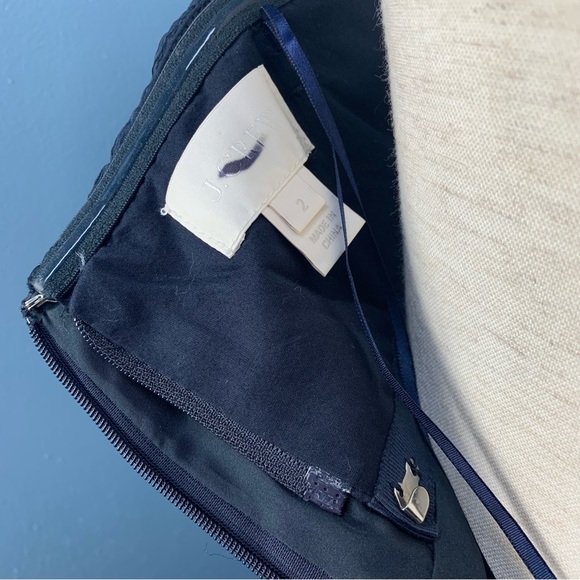 J. Crew Navy Nadia Silk Chiffon Strapless Dress - Picture 8 of 9